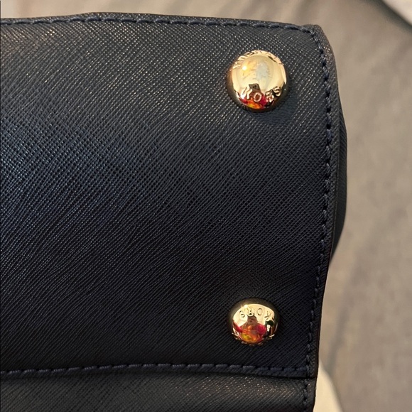 Michael Kors Navy and Gold Studded Saffiano Tote Bag - Picture 3 of 7